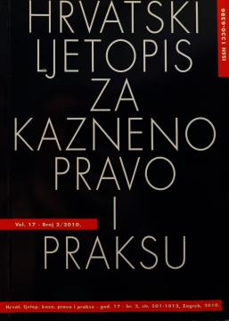 Hrvatski ljetopis za kazneno pravo i praksu / god.17 - br.2, str. 501-1012 (2010)