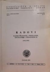Radovi razdio filozofije, psihologije, sociologije i pedagogije 1991/1992