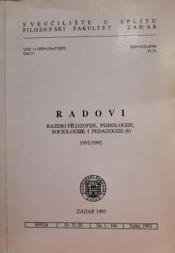 Radovi razdio filozofije, psihologije, sociologije i pedagogije 1991/1992