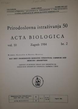 Acta Biologica : Sastojci štakorske hrane kao sredstvo za snižavanje apsorpcije stroncija, kadmija i žive