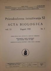 Acta Biologica : Sukcesivni okusni kontrast i okus vode u čovjeka