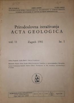 Acta Geologica : Bazenski klastiti donje krede (Oštre-formacija) Ivanščice u sjeverozapadnoj Hrvatskoj