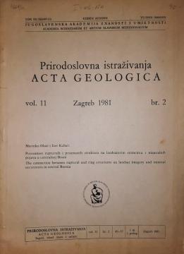 Acta Geologica : Povezanost rupturnih i prstenastih struktura na landsatovim snimcima i mineralnih pojava u centralnoj Bosni